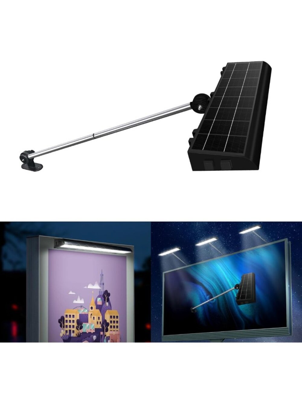 Super Bright Solar Sign Lights - Waterproof 232 LED Billboard Light for Yard